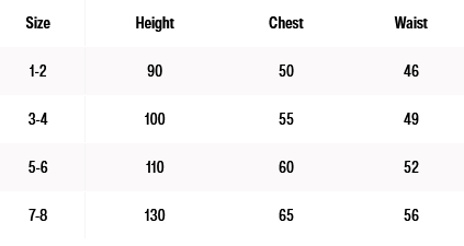 2025 Rip Curl Toddler Tops 0 Size Chart
